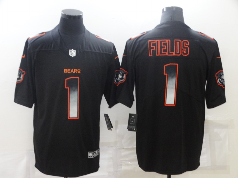 Men's Chicago Bears Justin Fields #1 Black Jersey